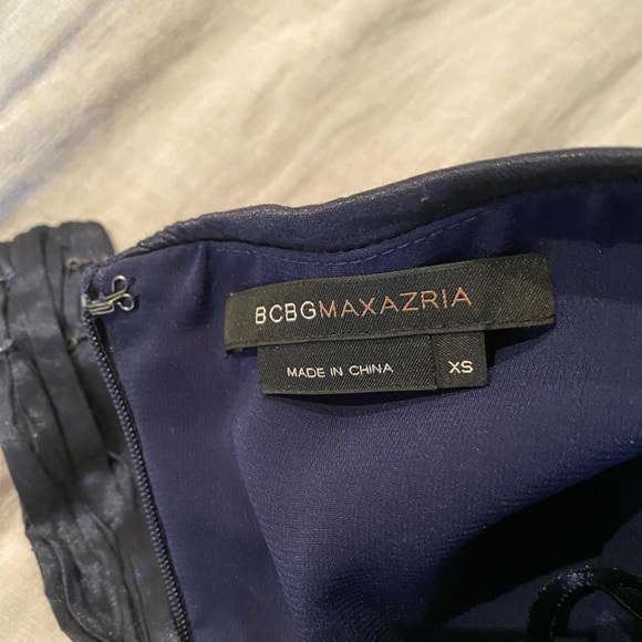 Navy Metallic halter BCBG cocktail dress - Picture 7 of 8